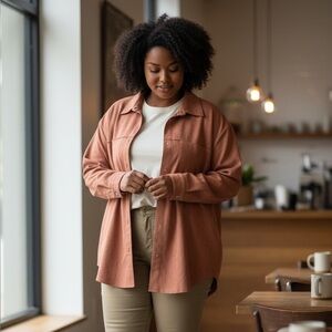 Truth By Republic Women's Plus size 1X Faux Suede/leather Jacket! Burnt orange!